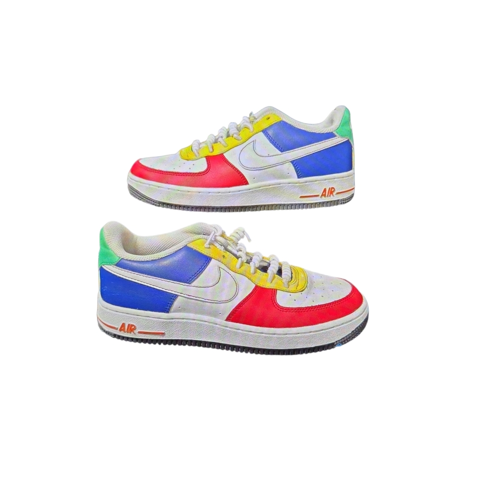 Nike Low Top Sneakers in White with Orange, Red & Green Panels